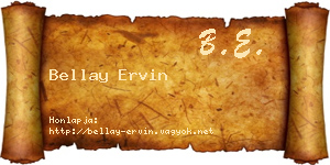 Bellay Ervin névjegykártya