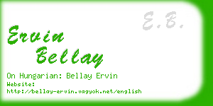 ervin bellay business card